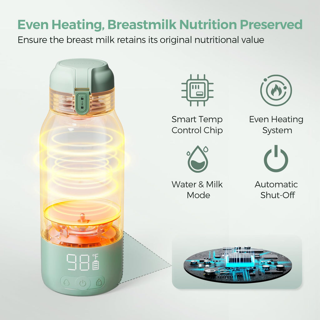 Portable Baby Bottle Warmer with Dual Heating Modes & Large Capacity