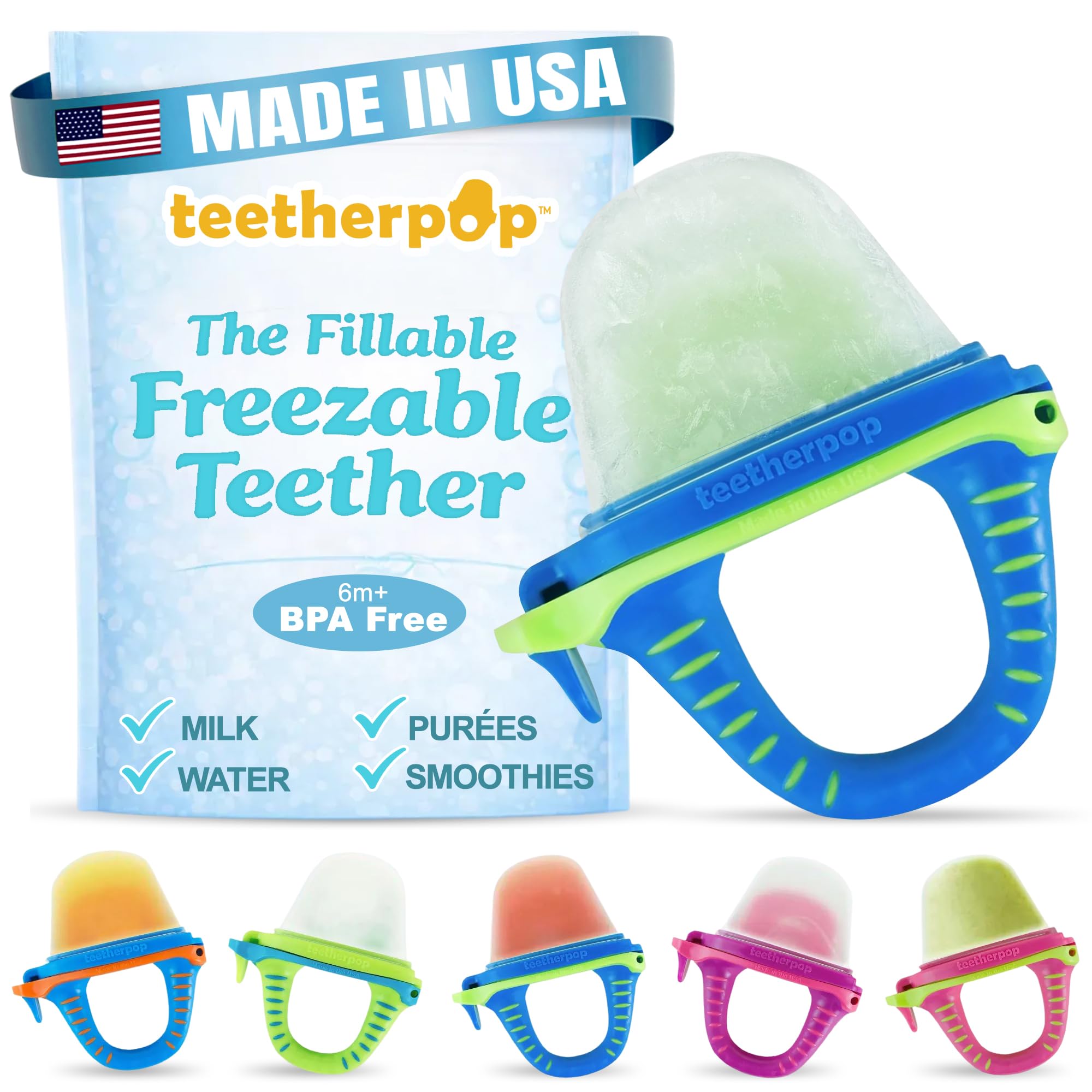 Fillable Silicone Baby Teether for Frozen Breast Milk & Purées