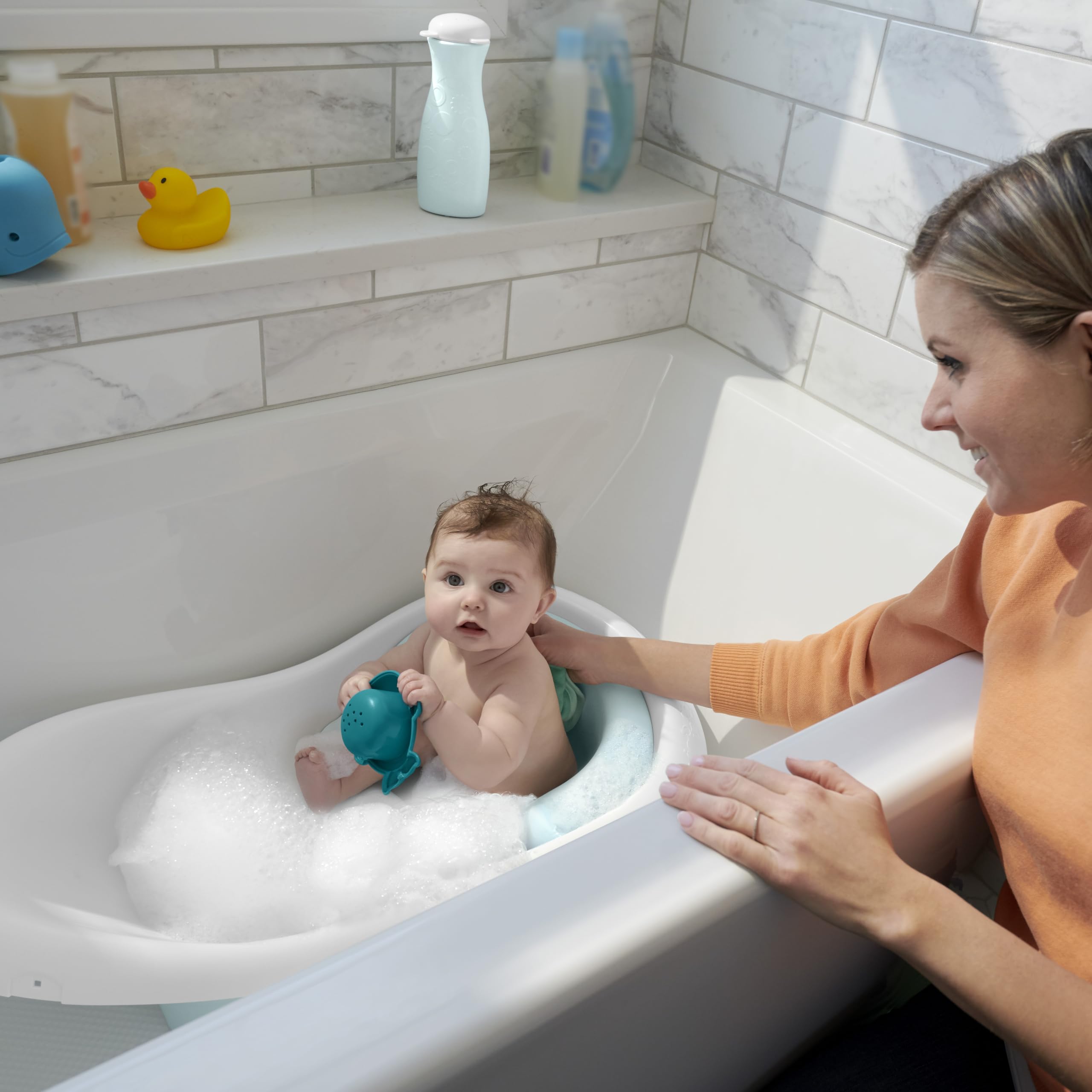 4-in-1 Baby Bathtub with Removable Infant Sling & Support Seat