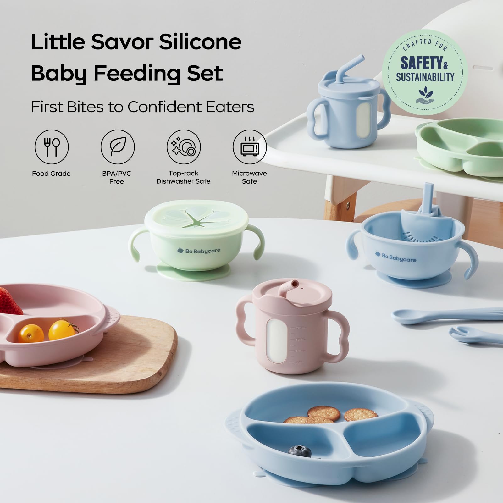 Little Savor Silicone Baby Feeding Set