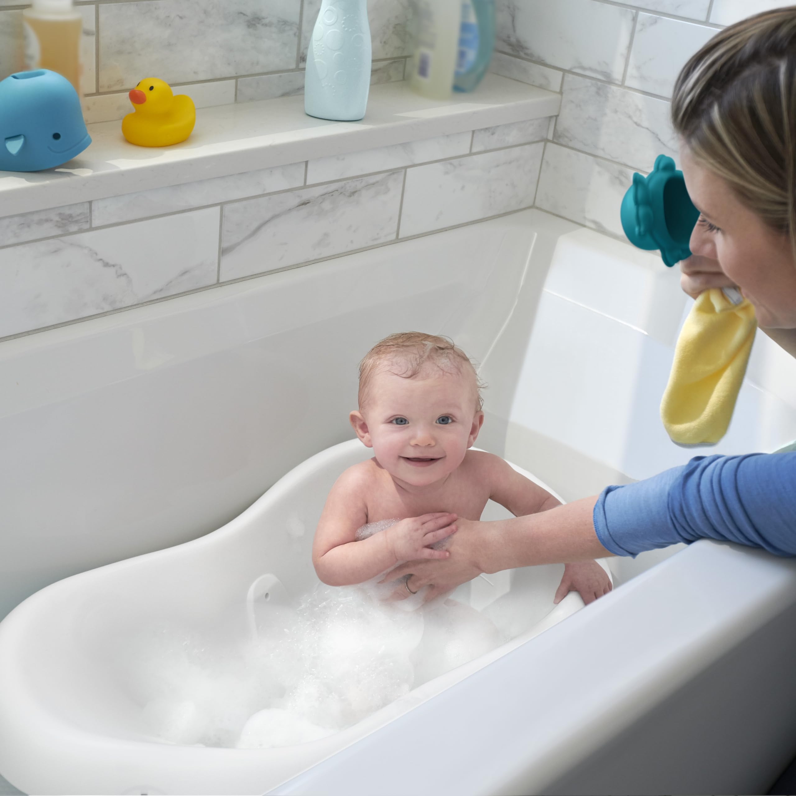 4-in-1 Baby Bathtub with Removable Infant Sling & Support Seat