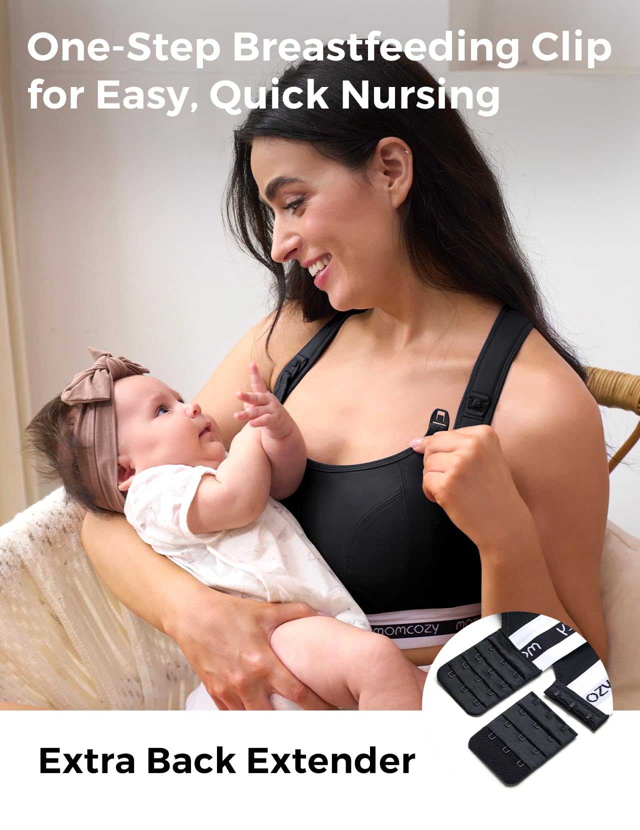 Wireless Padded Nursing Sports Bra for Breastfeeding & Maternity