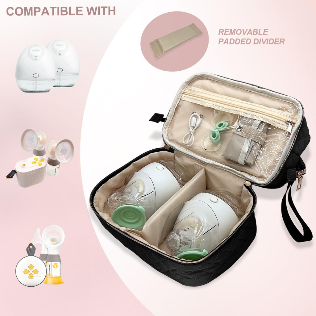 Double-Layer Wearable Breast Pump Carrying Bag with Insulated Pockets
