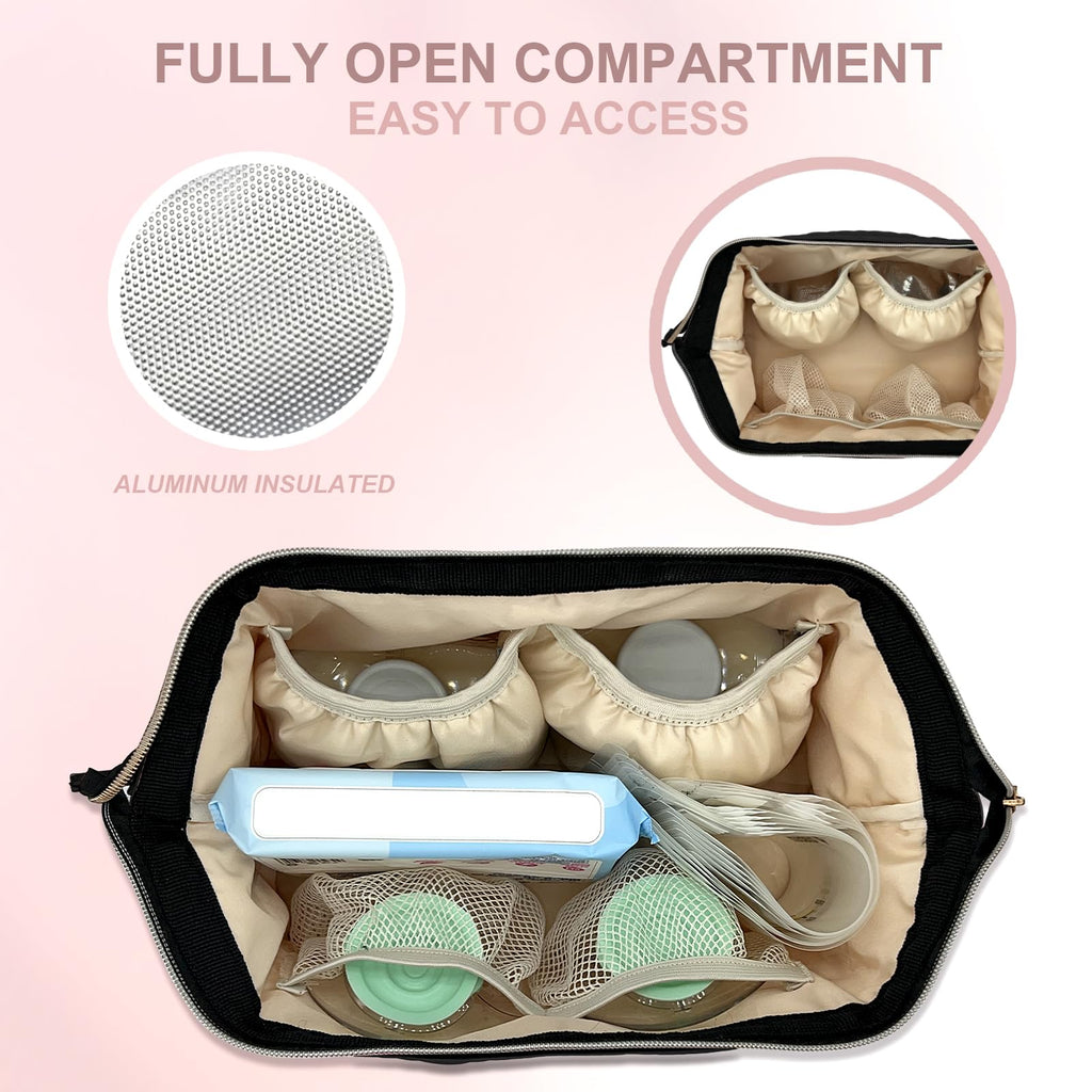 Double-Layer Wearable Breast Pump Carrying Bag with Insulated Pockets