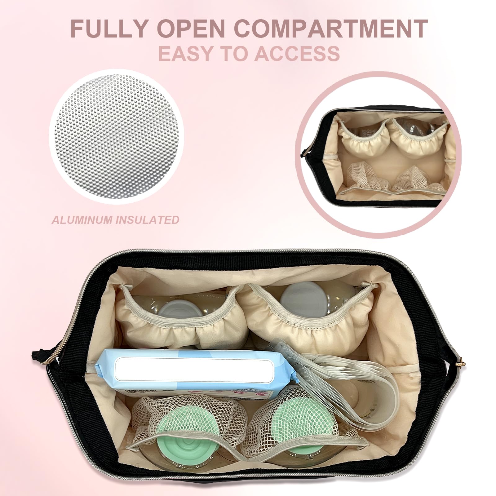 Double-Layer Wearable Breast Pump Carrying Bag with Insulated Pockets