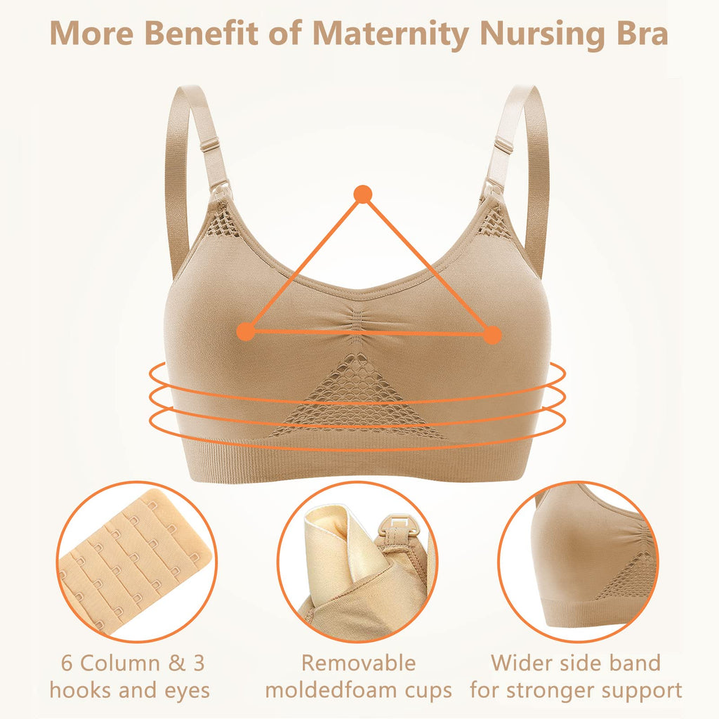 4HOW Pumping Bra Hands Free Pumping and Nursing Bra All in One