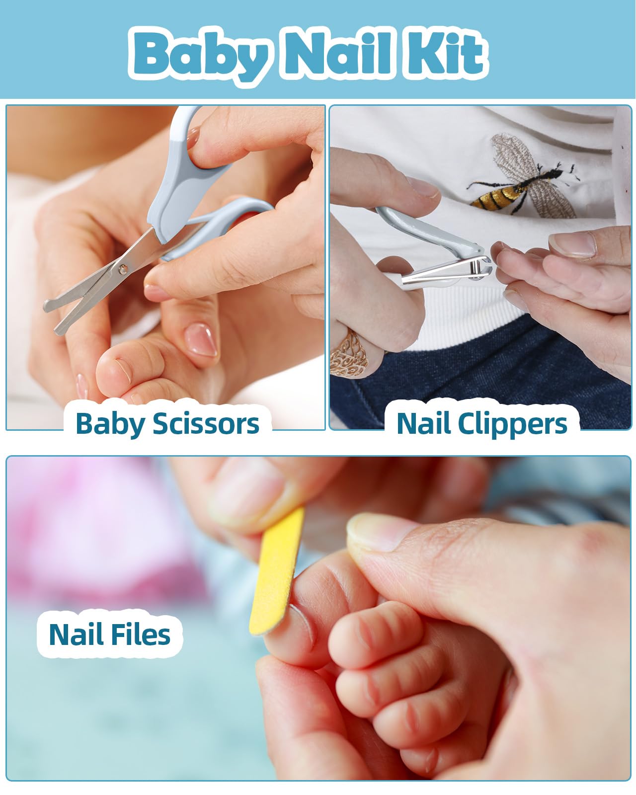 Baby Healthcare & Grooming Kit with Rechargeable Electric Nail Trimmer