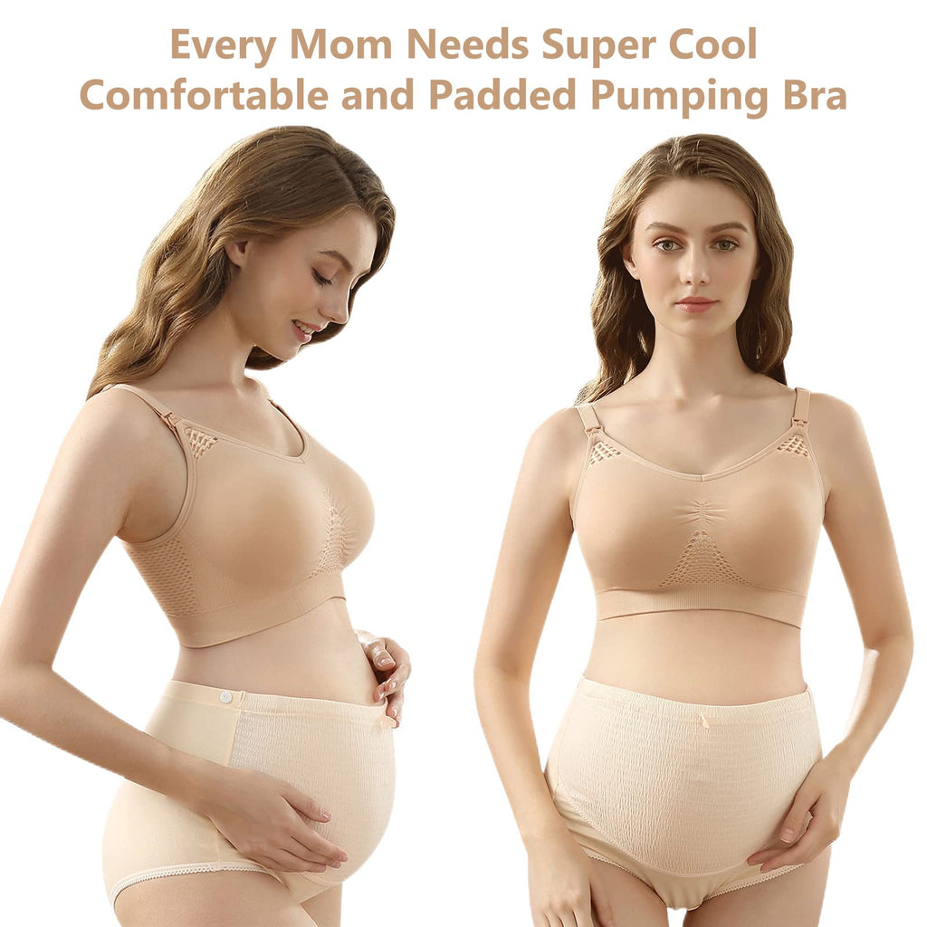 4HOW Pumping Bra Hands Free Pumping and Nursing Bra All in One