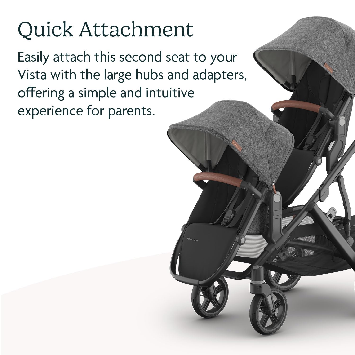 Convertible Single-to-Double Baby Stroller with Rumble Seat Bundle