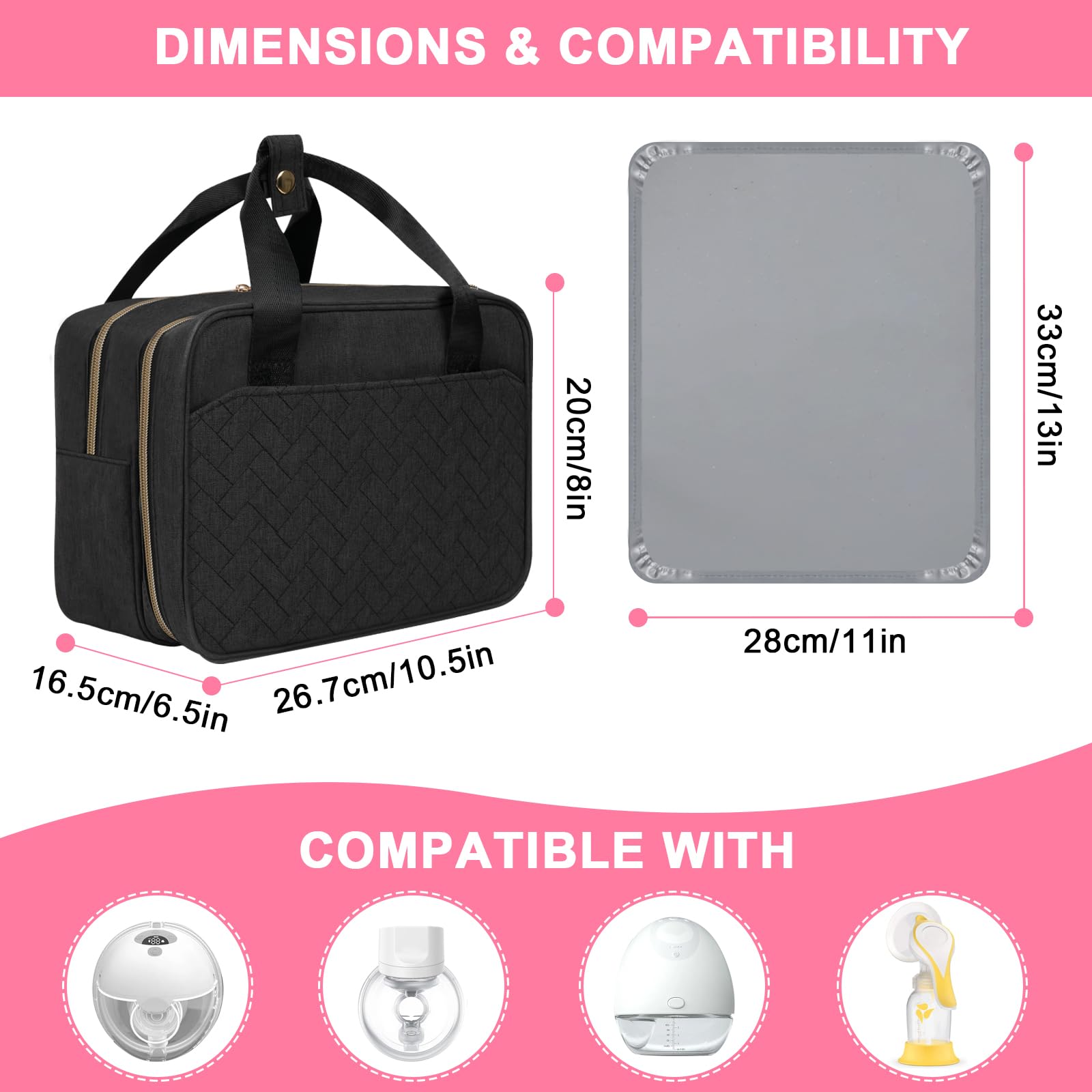 Wearable Breast Pump Bag, Breastmilk Cooler Bag, Pumping Carrying Case