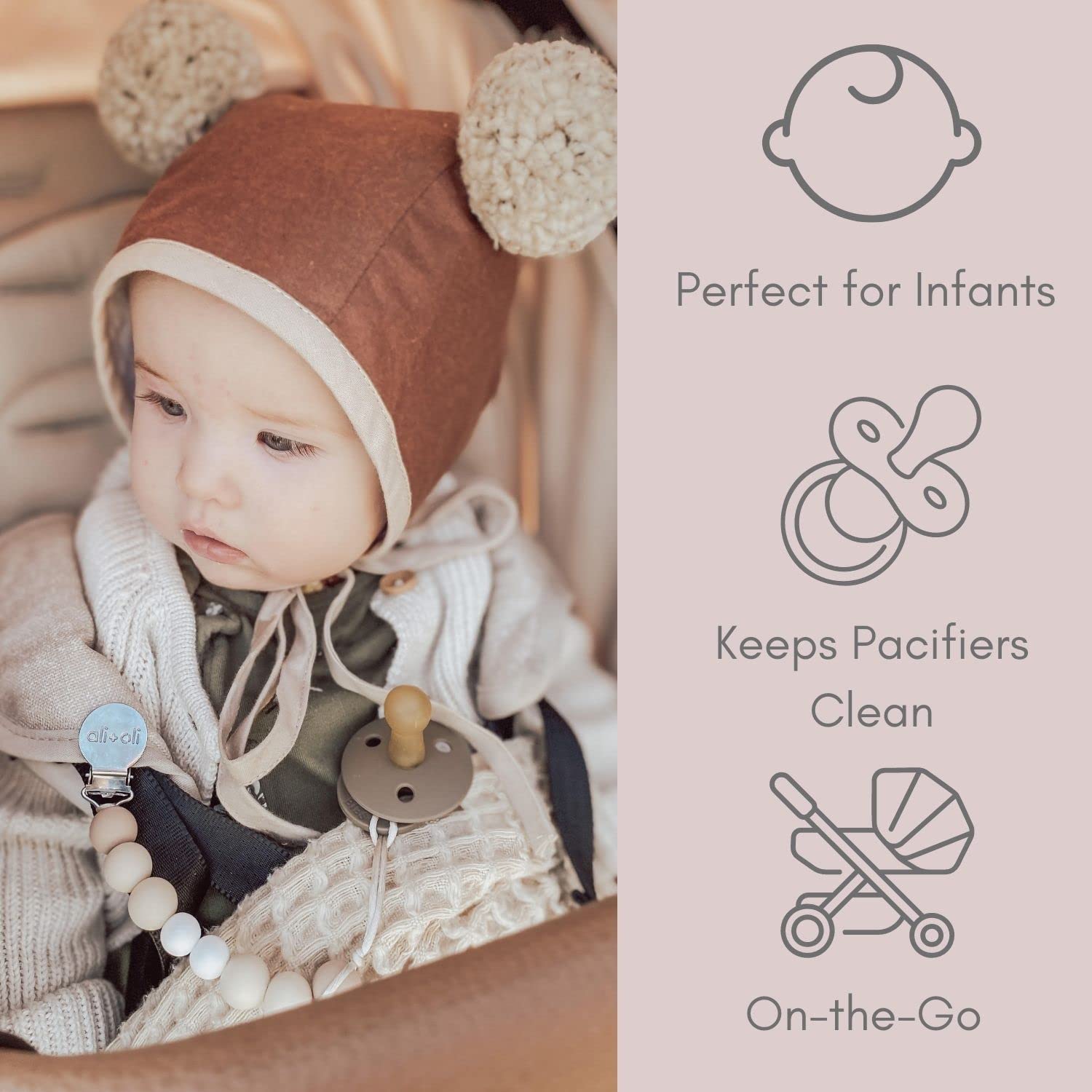 Silicone Pacifier Gift Set with Pacifier, Clip & Storage Case