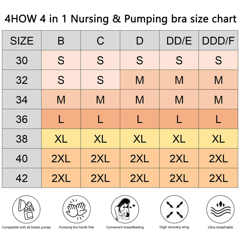 4HOW Pumping Bra Hands Free Pumping and Nursing Bra All in One