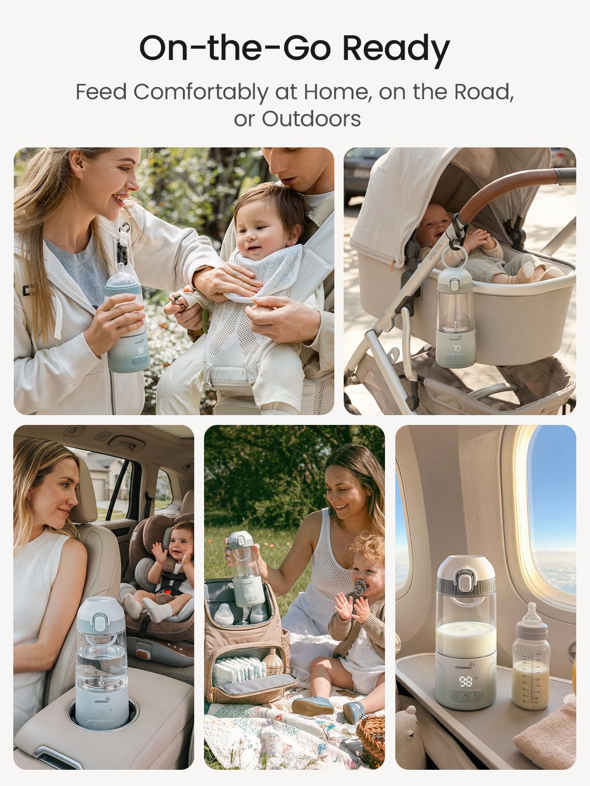 Detachable Portable Baby Bottle Warmer with Dual Heating Modes