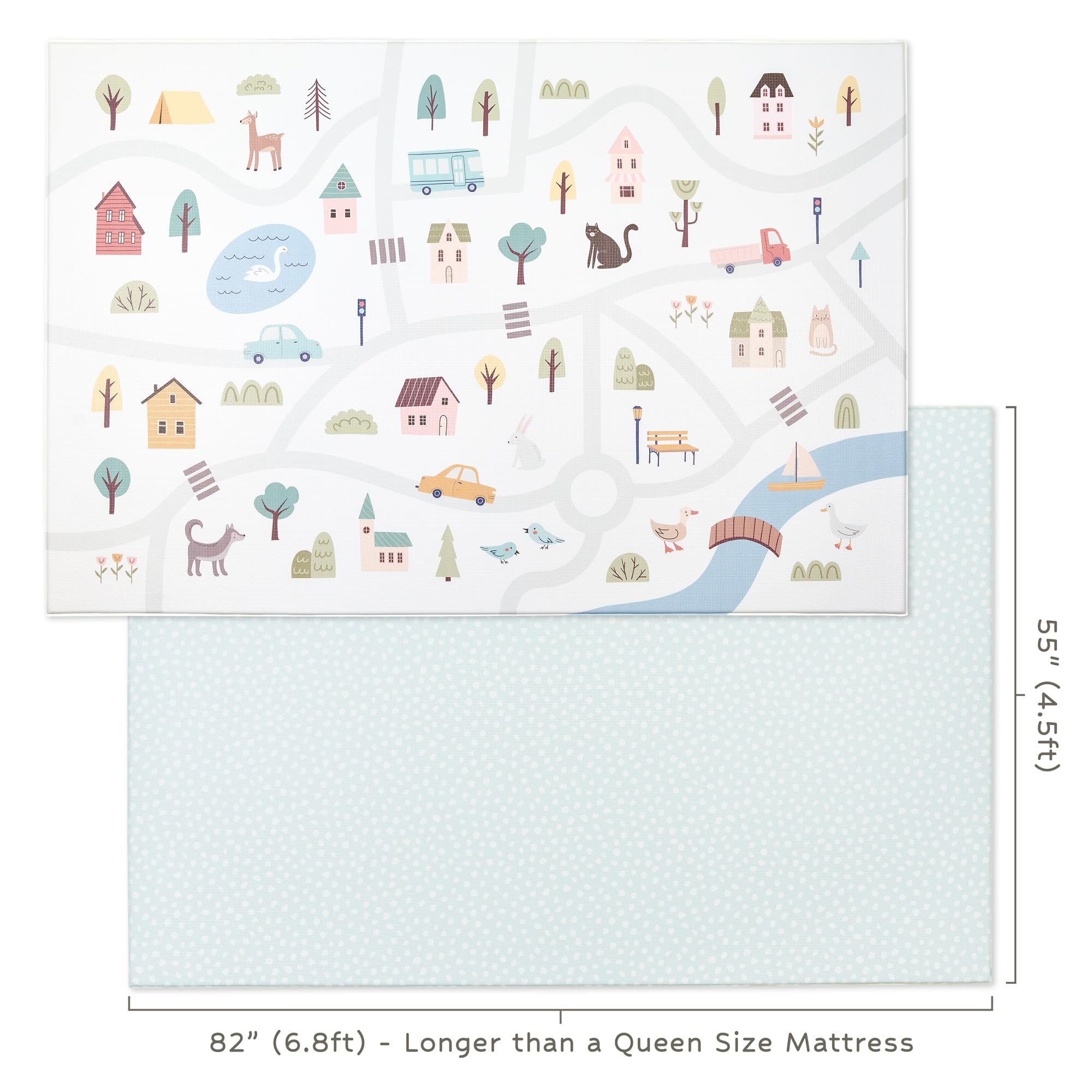 Reversible Waterproof Foam Baby Play Mat for Nursery & Playroom