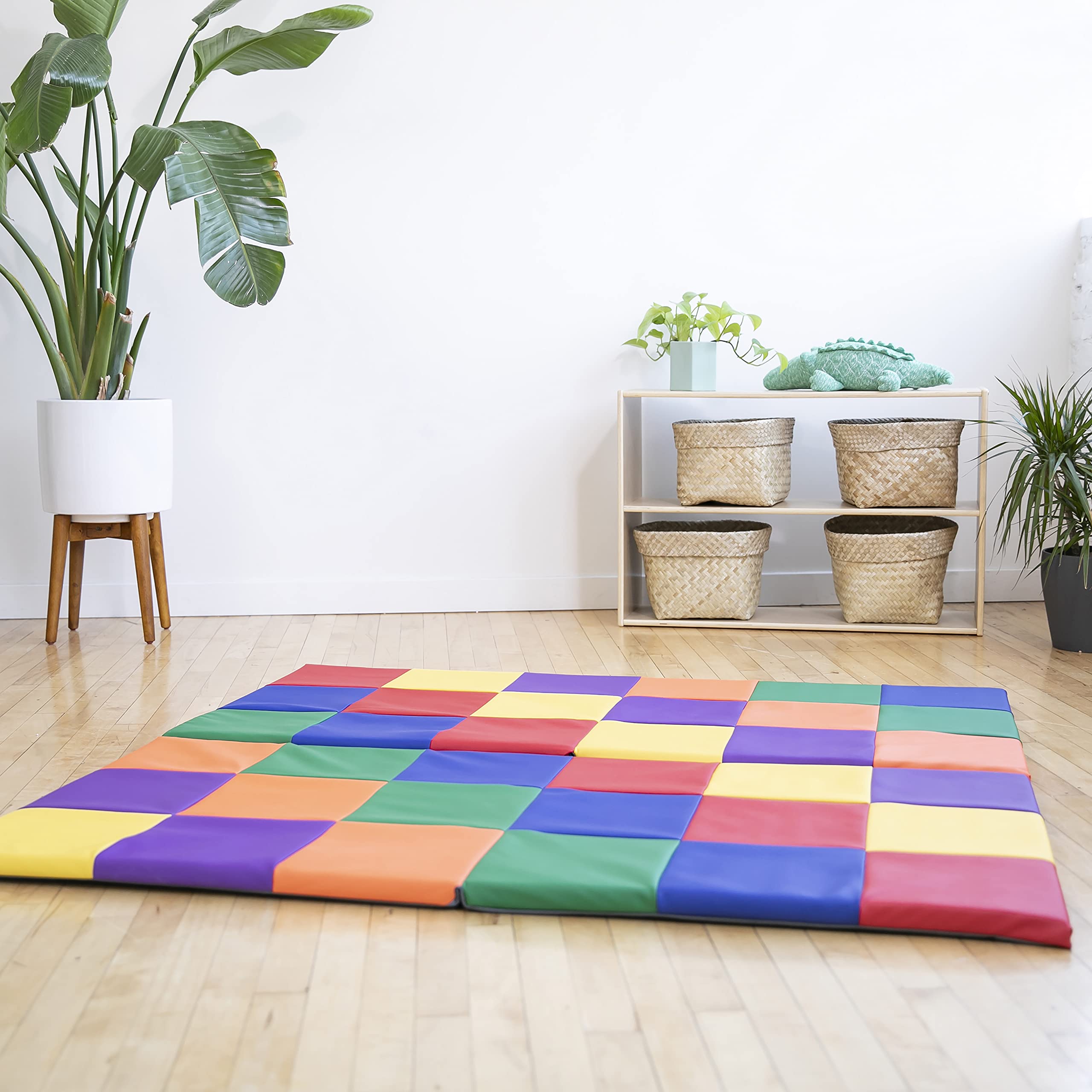 ECR4Kids SoftZone Patchwork Activity Mat, Folding