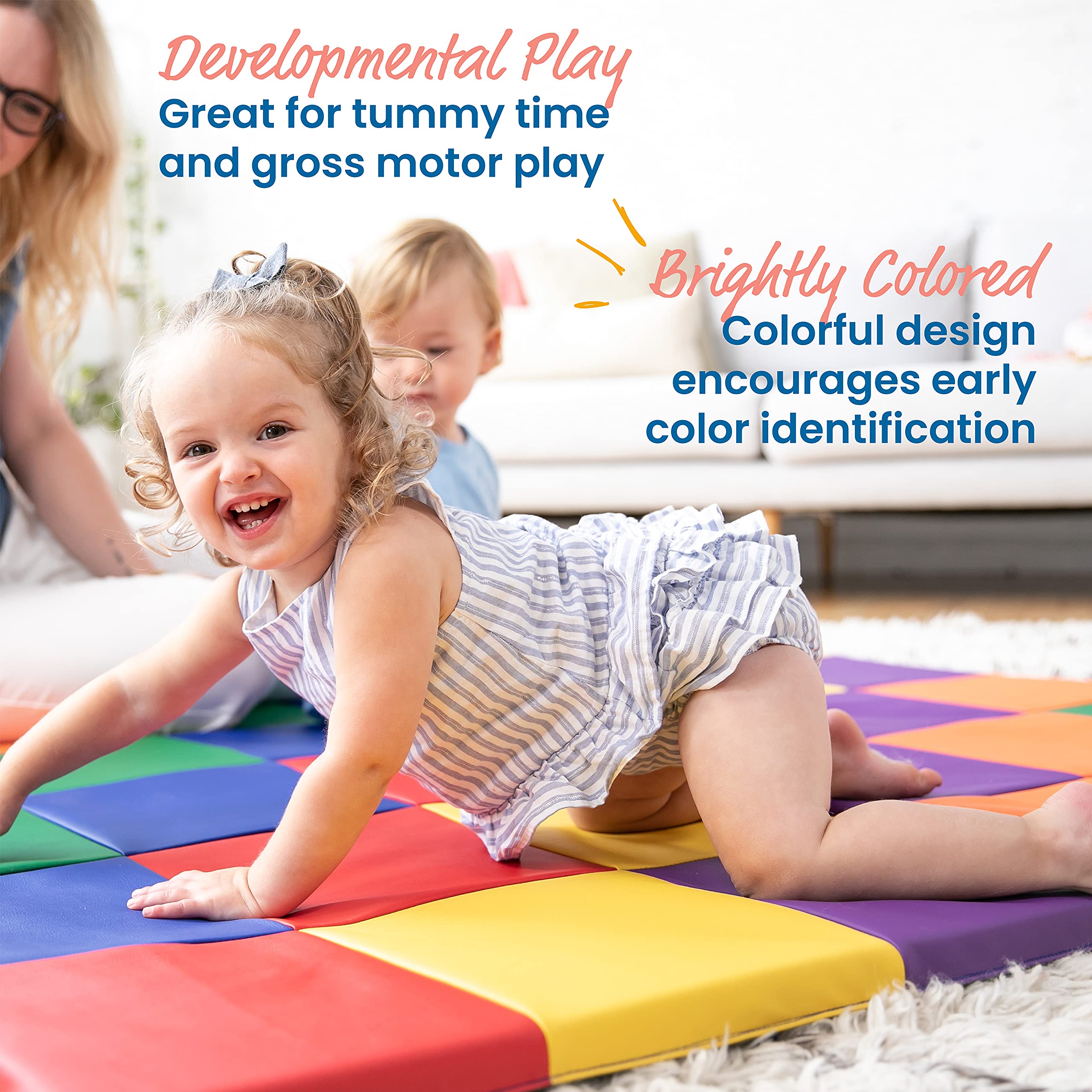 ECR4Kids SoftZone Patchwork Activity Mat, Folding