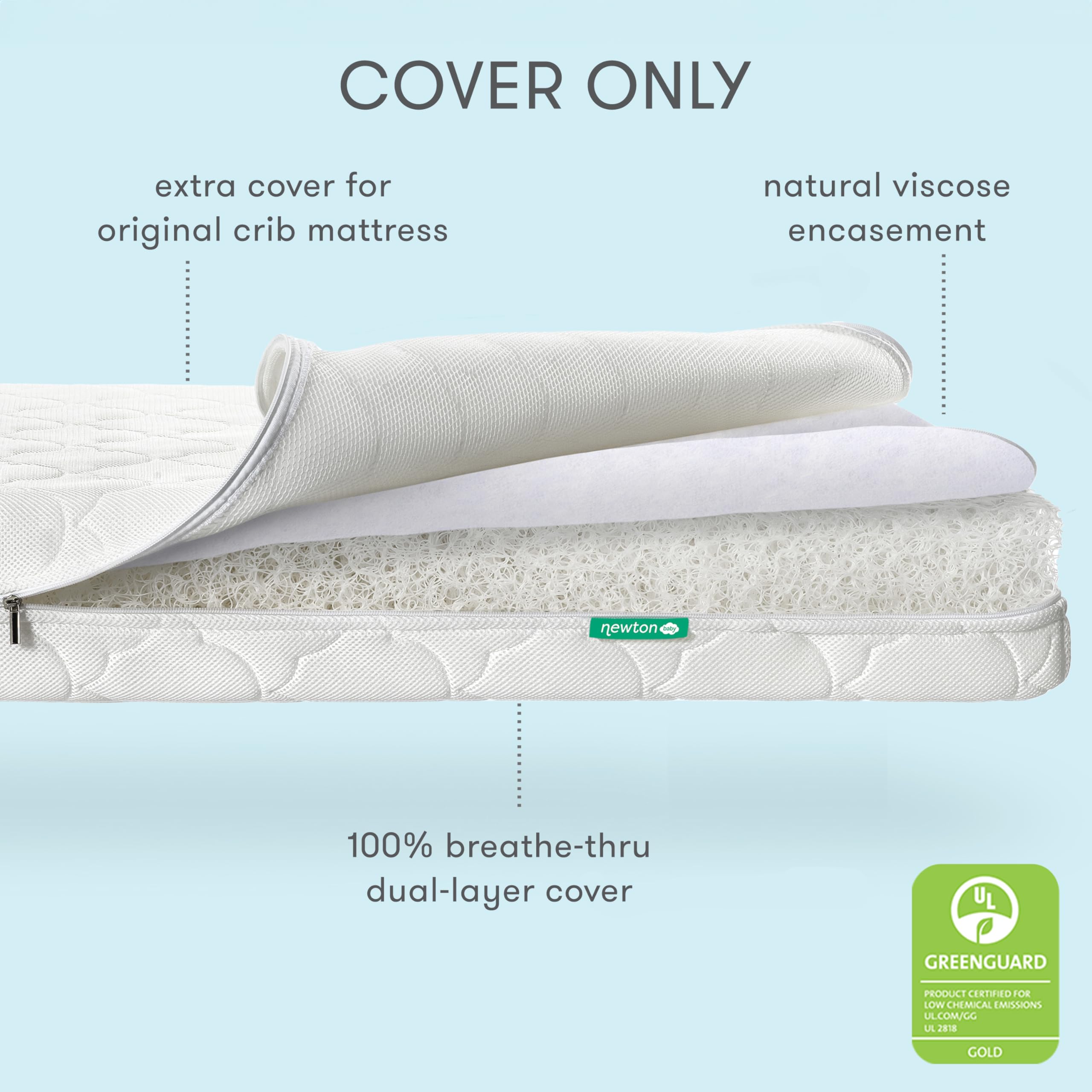 Newton Baby Crib Mattress Spare Cover, Breathable & Washable - White