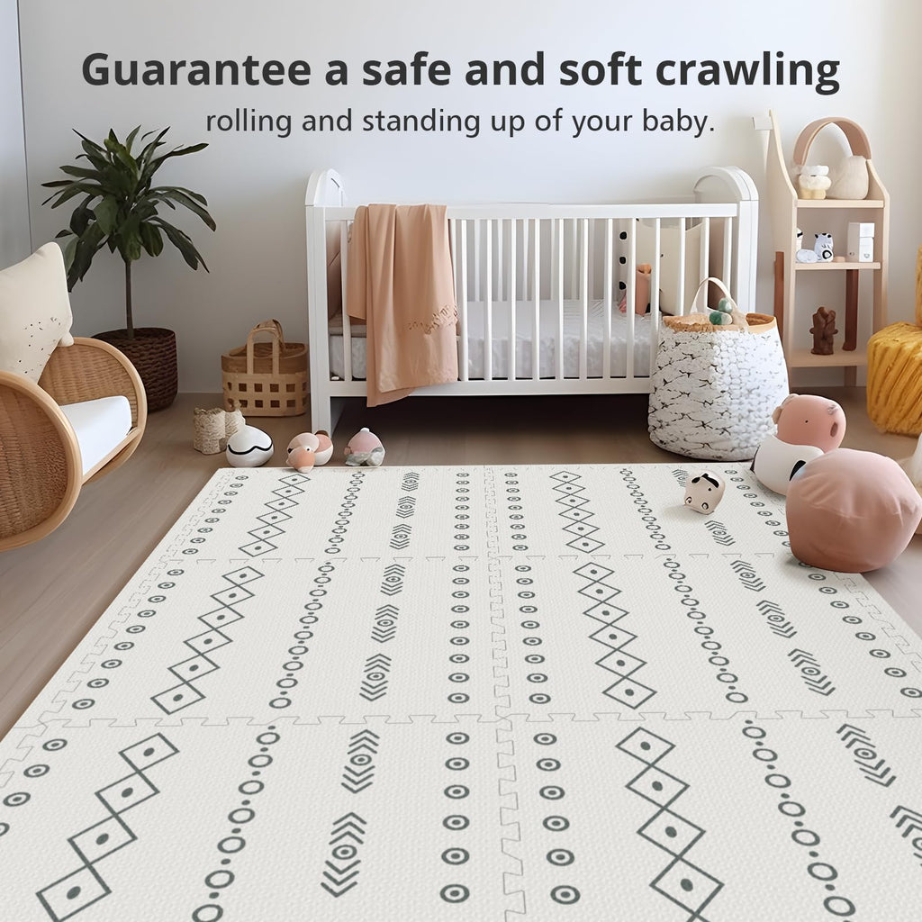6-Piece Interlocking Foam Baby Play Mat for Crawling & Playroom