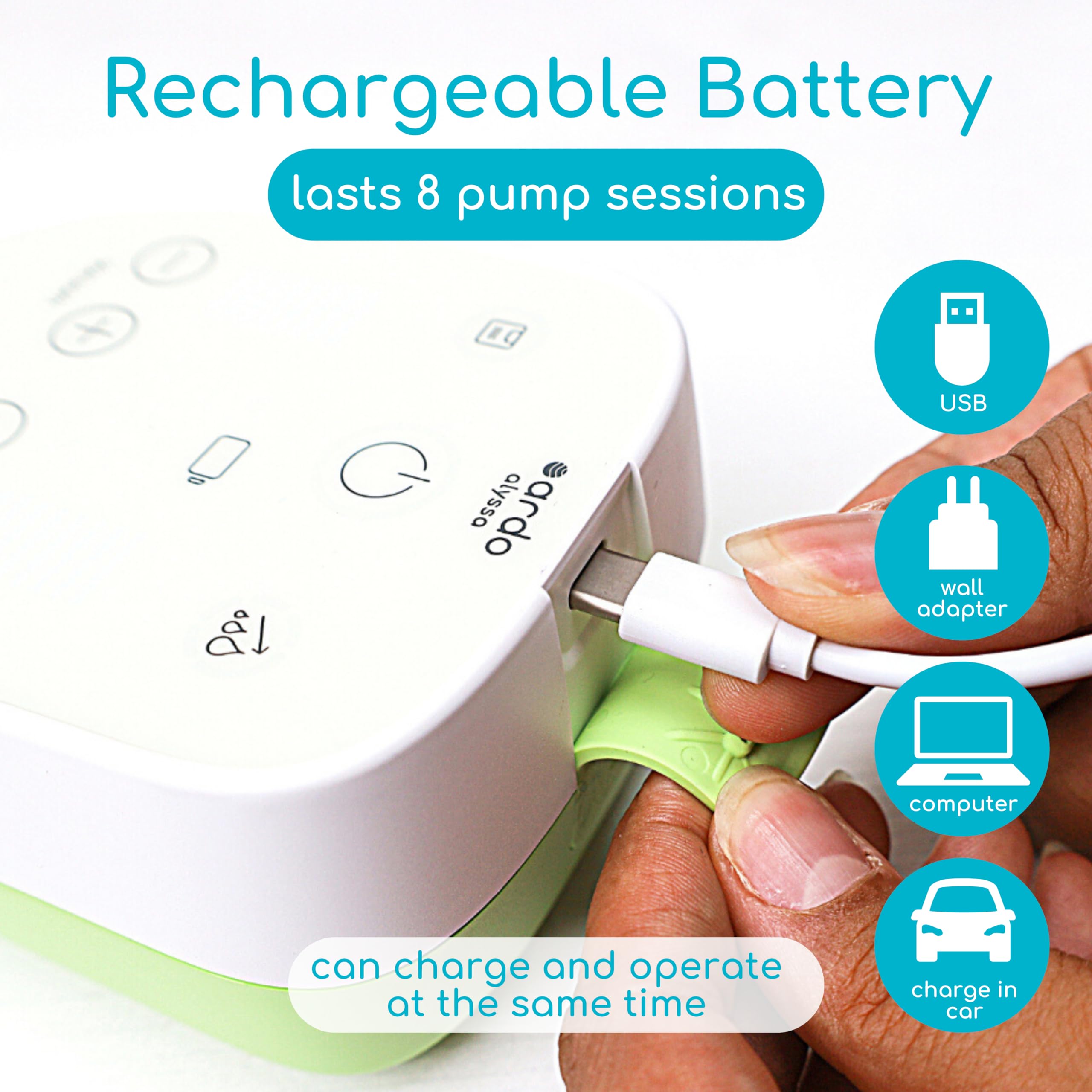 Double Electric Breast Pump with Rechargeable Cordless Design