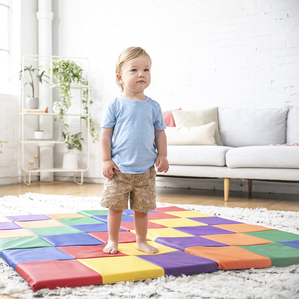 ECR4Kids SoftZone Patchwork Activity Mat, Folding