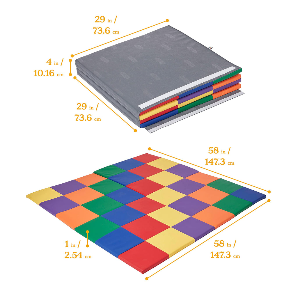 ECR4Kids SoftZone Patchwork Activity Mat, Folding