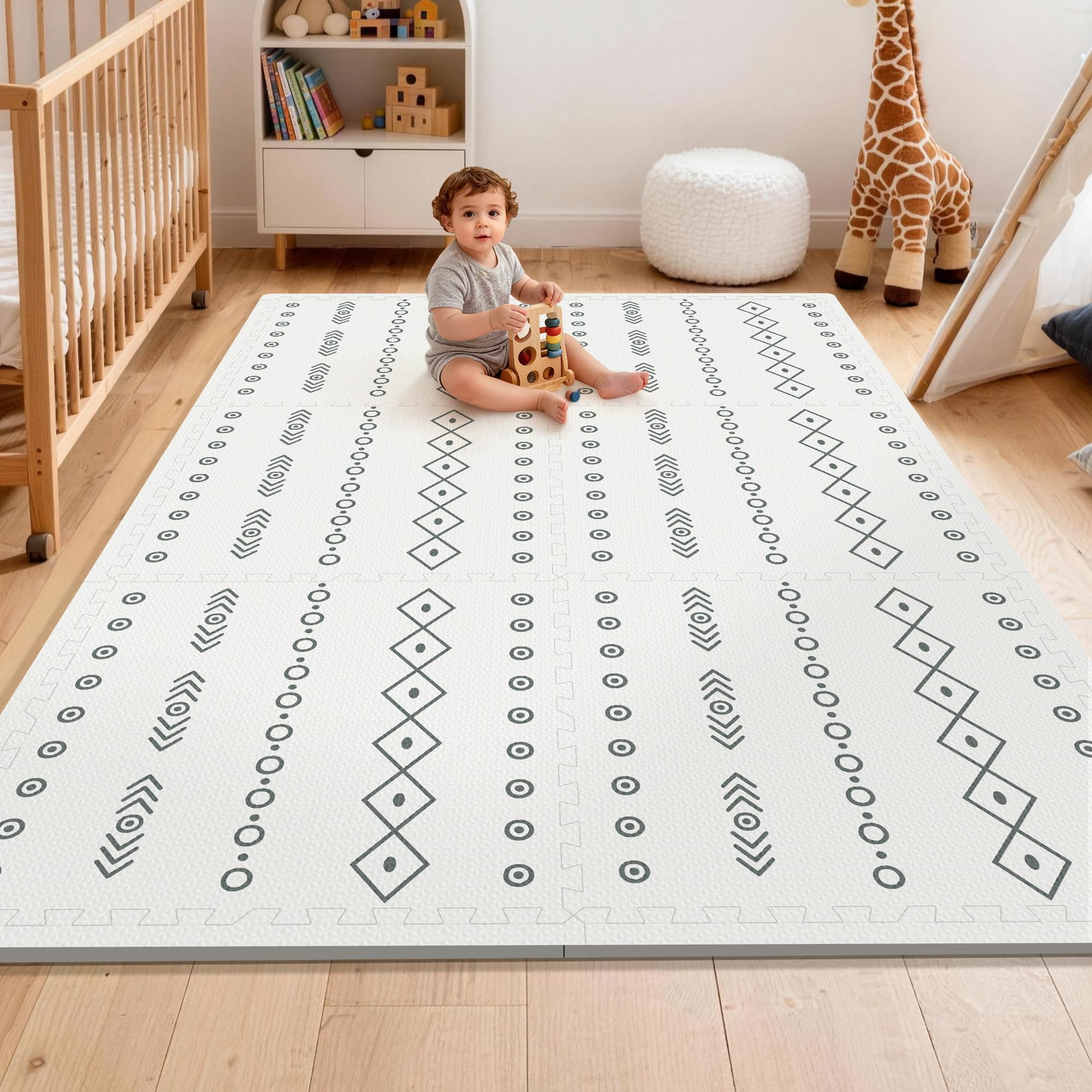 6-Piece Interlocking Foam Baby Play Mat for Crawling & Playroom