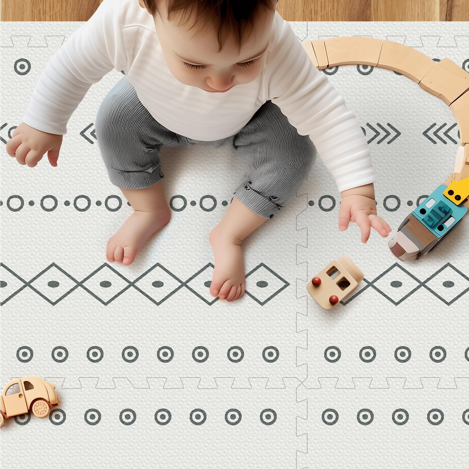 6-Piece Interlocking Foam Baby Play Mat for Crawling & Playroom