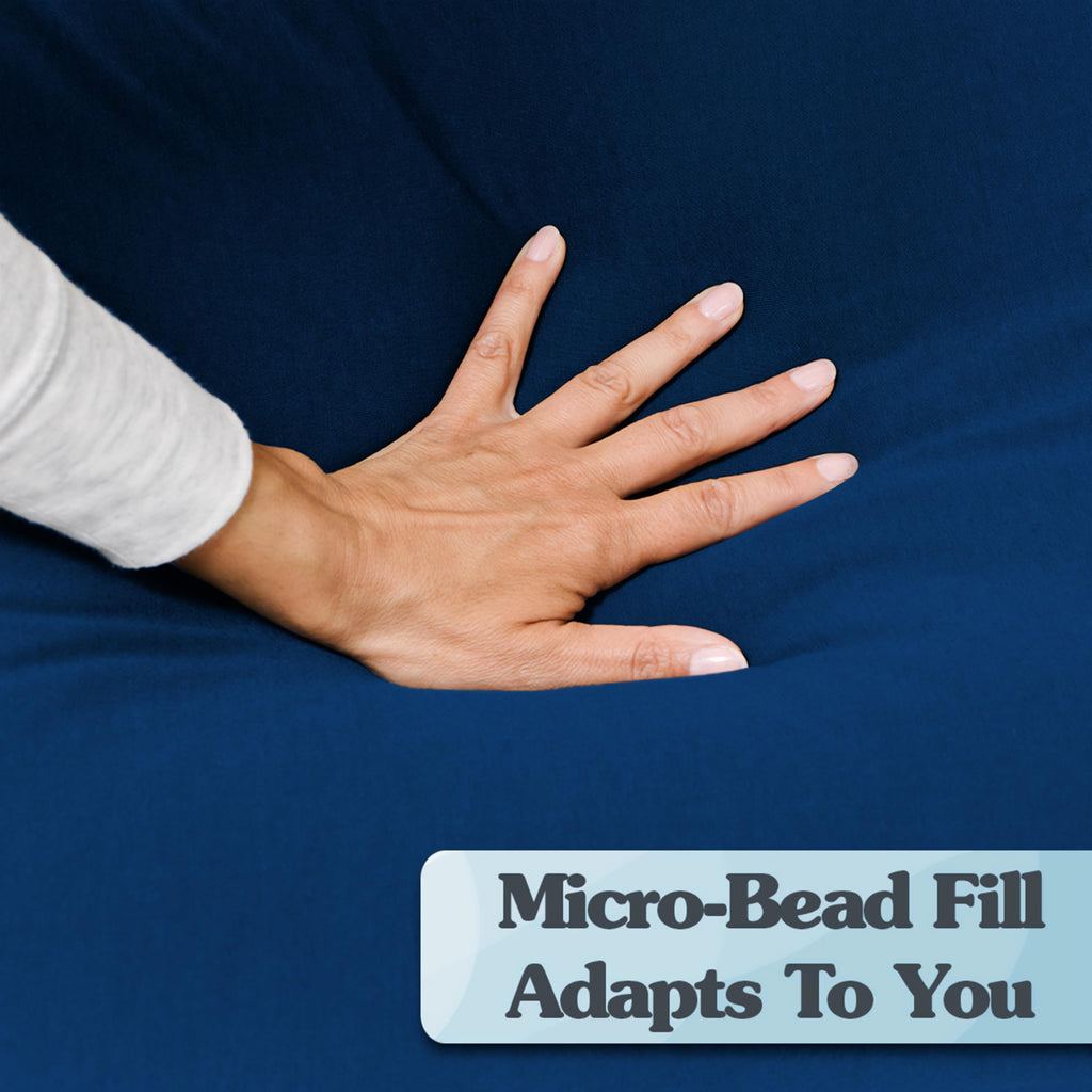 Multi-Purpose Microbead Body Pillow for Sitting, Sleeping & Pregnancy Support