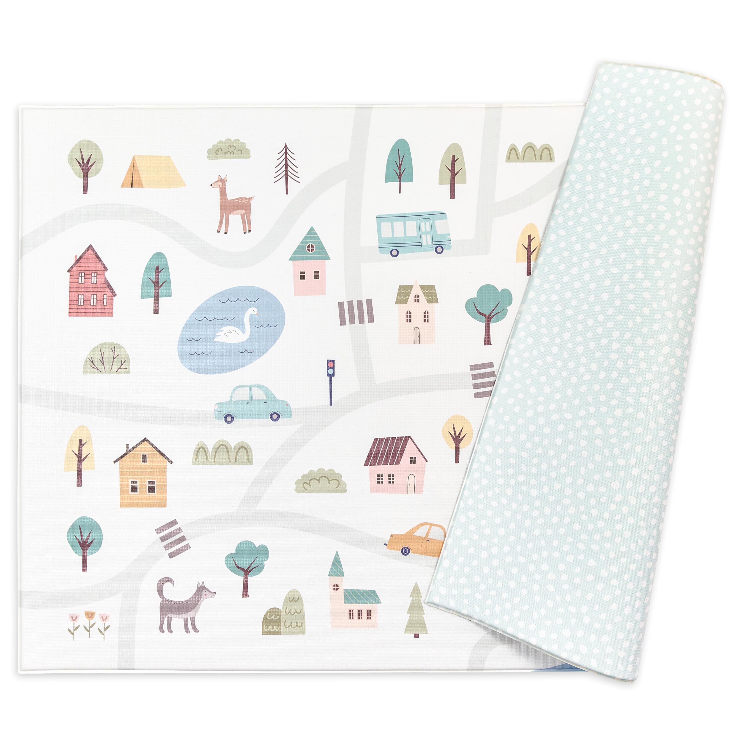 Reversible Waterproof Foam Baby Play Mat for Nursery & Playroom