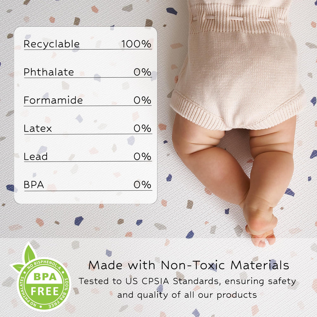 Reversible Waterproof Foam Baby Play Mat for Nursery & Playroom