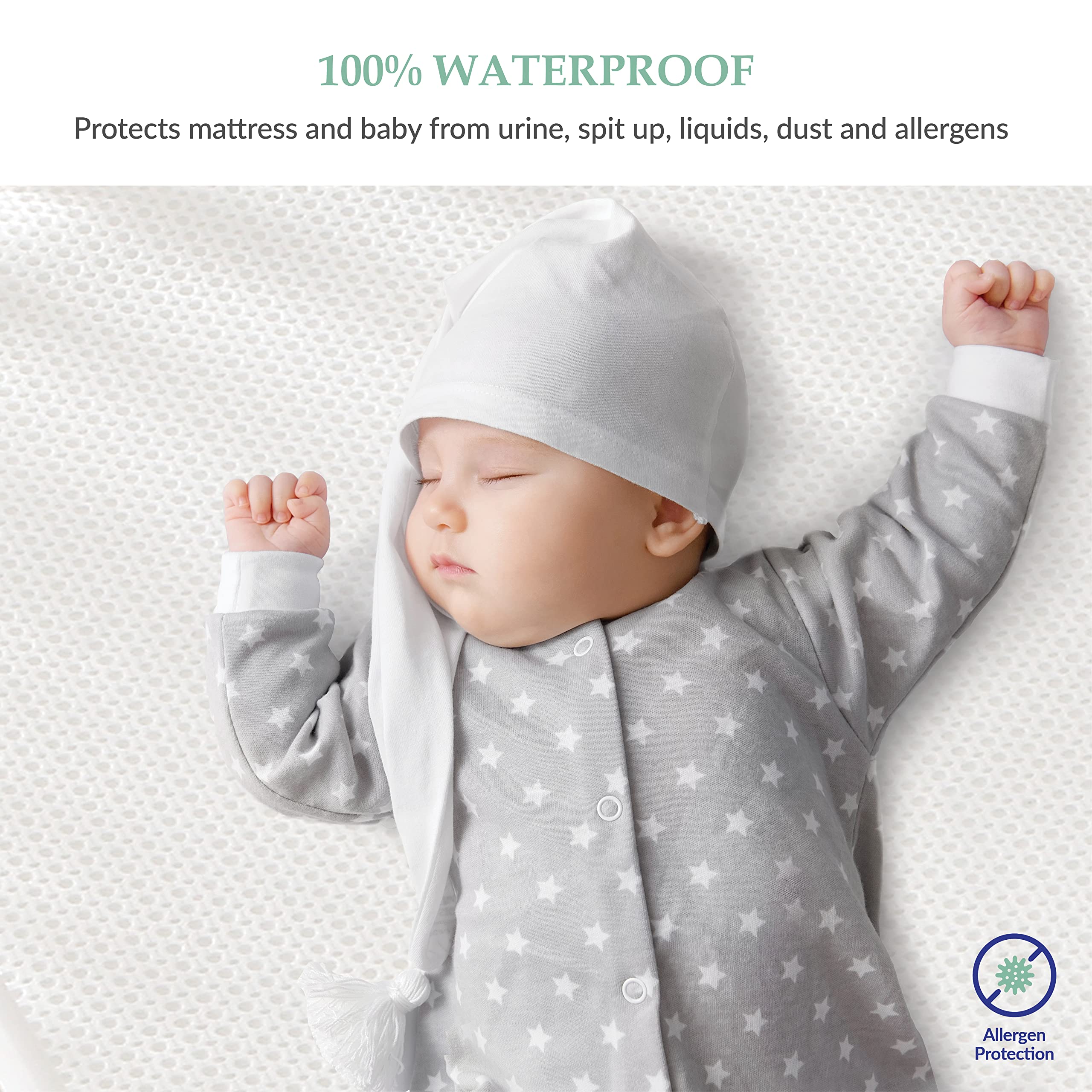Waterproof Hypoallergenic Crib Mattress Protector for Babies & Toddlers